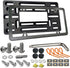 Aootf Front License Plate Bracket- Universal Bumper Mounting Kit, Car Tag Holder Adapter & Black Aluminum Plate Cover, Anti-Theft Lock Screw Bolt ...