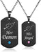 His Angel Her Demon Couple Pendant Necklaces His & Hers Matching Set Titanium Stainless Steel Couple Pendant Necklace Engraved Jewelry Set, Perfec...