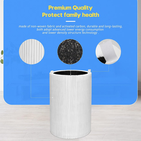 Blue Pure 411 Replacement Filters for Blueair Blue Pure 411, 411+, 411 Auto and Mini Air Purifier, Include 2 Particle and 2 Activated Carbon...