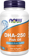 NOW Supplements, DHA-250 with 125 EPA, Molecularly Distilled, Supports Brain Health*, 120 Softgels...