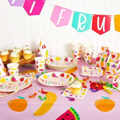 Sparkle and Bash Tablecloth for Two-tti Frutti 2nd Birthday Party Decorations (Pink, 54 x 108 in, 3 Pack)...