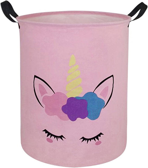 Round Laundry Hamper Storage Basket Laundry Organizer Hamper Storage Bins Clothes and Toys Box Nursery Hamper Gift Basket For Kids with Handles...