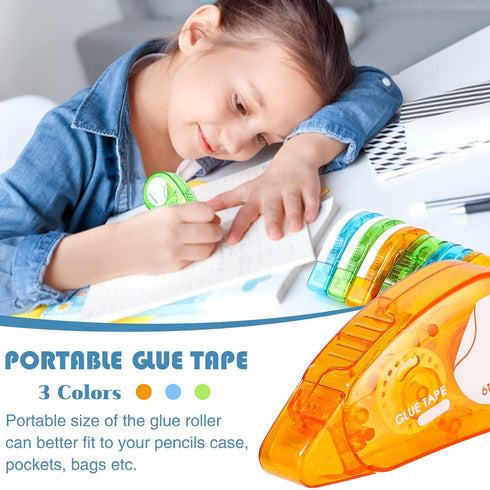 12 Pcs Double Sided Scrapbooking Tape Roller, Double Sided Adhesive Tape Glue Tape Roller Tape Runner for Crafts Scrapbooking Supplies Gift Wrappi...