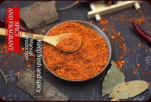 HaoBase Chinese chili dipping powder 3.52 oz/100g, szechuan HotPot/BBQ red chilli powder Spicy seasoning...