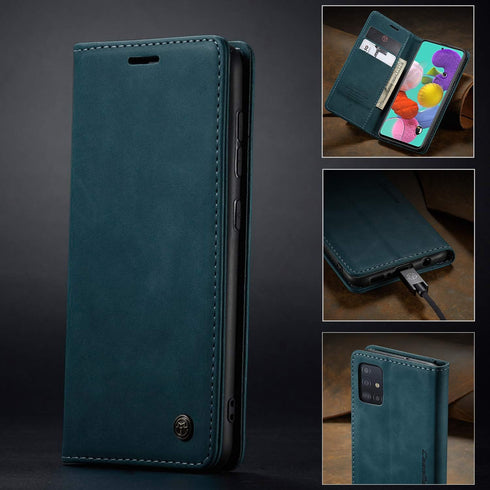 Samsung Galaxy A51 Wallet Case with Magnetic Stand Book Style Leather Flip Protective Case Wallet for Galaxy A51 6.5 inch (Blue)...