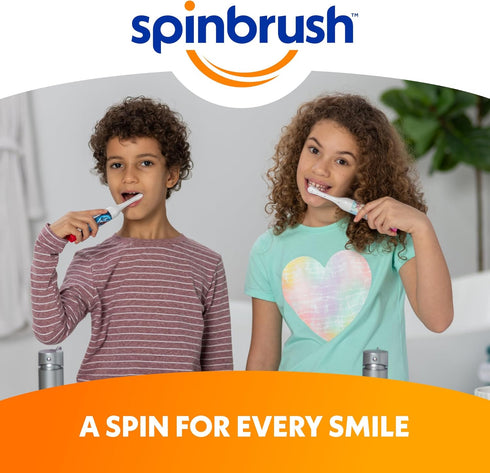 Spinbrush Super Mario Kid’s Electric Battery Toothbrush, Soft, 1 ct, Character May Vary...