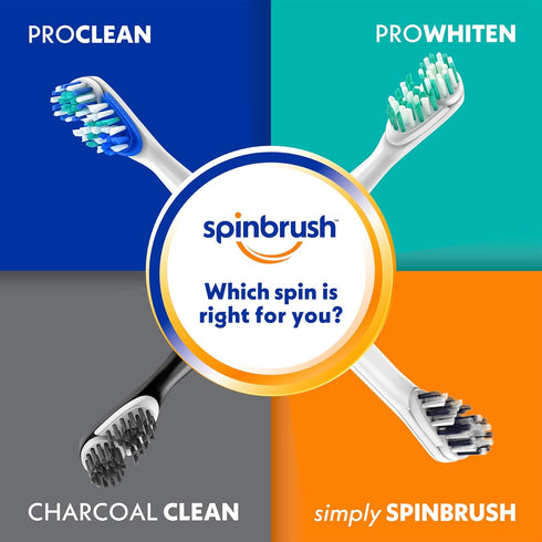 Spinbrush Pro Clean Replacement Toothbrush Heads, Soft Bristles, Dentist Recommended, 4-Pack...
