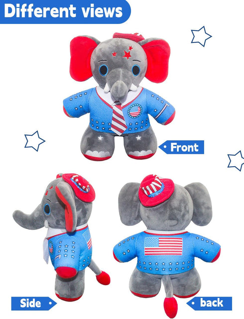 USA Elephant 8 Inch” Stars-and-Stripes Elephant Plush Stuffed Animal July 4th Independence Day Patriotic Decoration Memorial Day....
