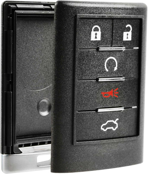 Key Fob Keyless Entry Remote Shell Case & Pad fits Cadillac 2008-2013 CTS, 2007-2009 SRX, 2008-2011 STS...