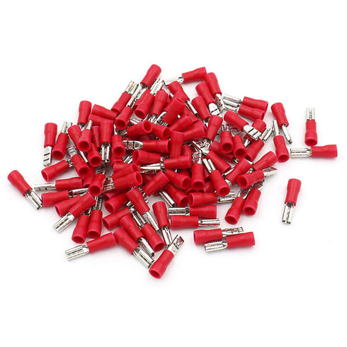Baomain 0.11" Red Female Insulated Spade Wire Connector Electrical Crimp Terminal 18-22 AWG 2.8 x 0.5mm (200PCS)...
