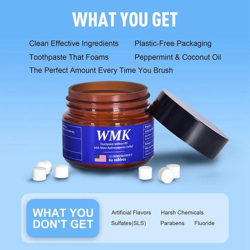 Natural Toothpaste Tablets with Nano-hydroxyapatite - Travel-Friendly Bite for On-The-Go Oral Care (62 Tablets per Box)...