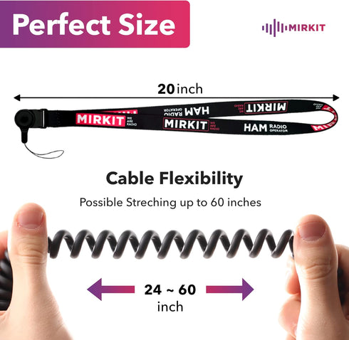 MIRKIT 2pcs Baofeng Mic for Two Way Radio Most Wanted Among Baofeng Accessories, Radio Shoulder Mic with Reinforced Cable, Noise Reduction, Spring...