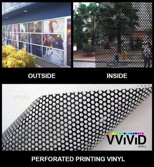One-Way Perforated Vinyl Privacy Window Film Adhesive Glass Wrap Roll (0.5ft x 54 Inches)...