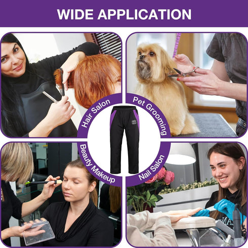 Noverlife Professional Pet Grooming Pants, M Size, with Comfortable Elasticated Waist, Lightweight Black Pants for Pet Groomers, Hair Resistant Pe...