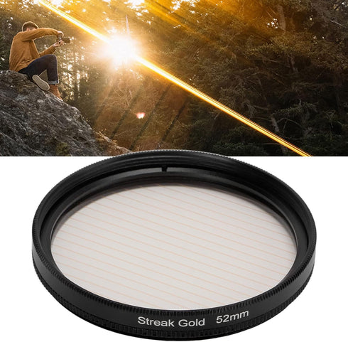 Gold Streak Anamorphic Effect Filter UHD Optical Glass Waterproof Scratch Resistant for Camera Lens Gold Streak Effect Filter,(52mm/2.0in)...