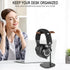 Headphone Stand, Walnut Wood Headset Stand, Support Dual Headphones Suspension & Aluminum Alloy Support Rod Hanger, Dual Headphones Stand,Headset ...