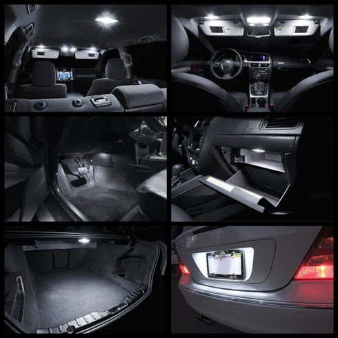 White LED Interior Lights Kit for Hummer H3 2006 2007 2008 2009 2010 Dome Footwell Vanity Mirror Trunk Cargo License Plate Lights Interior LED Lig...