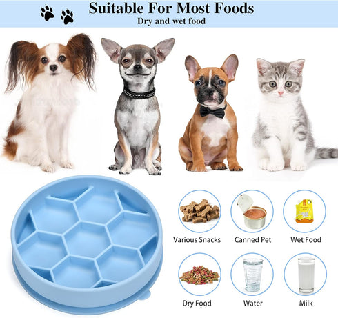 Silicone Slow Feeder Dog Bowls for Small Dogs/Medium Sized Dog - Slow Feeder Cat Bowl Wet Food/Dry Food - Cat Slow Feeder Bowl - Slow Cat Feeder B...
