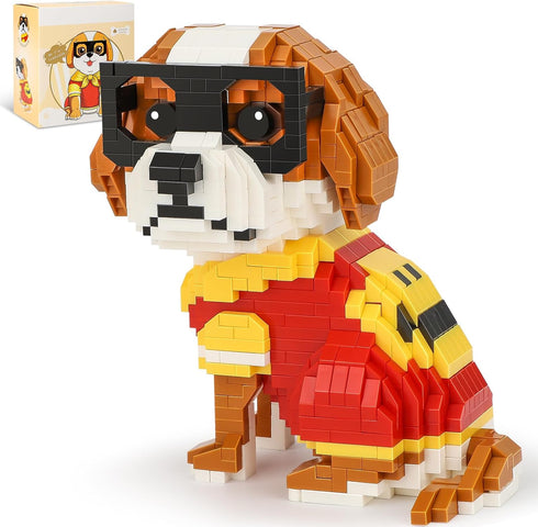QLT Cute Animal Micro Mini Building Blocks Kit, Labrador Micro Bricks Building Toys for Adults, Party Favors for Kids 12-14+ Years Old, Birthday, ...