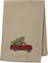 Primitives by Kathy Stitch Art Dinner Napkins Set, Truck with Christmas Tree...