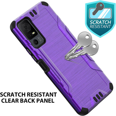 TJS Compatible for TCL 40 XL Case TCL 40 T T608DL Case, Lively Jitterbug Smart4 Case, with Tempered Glass Screen Protector Magnetic Support Hybrid...