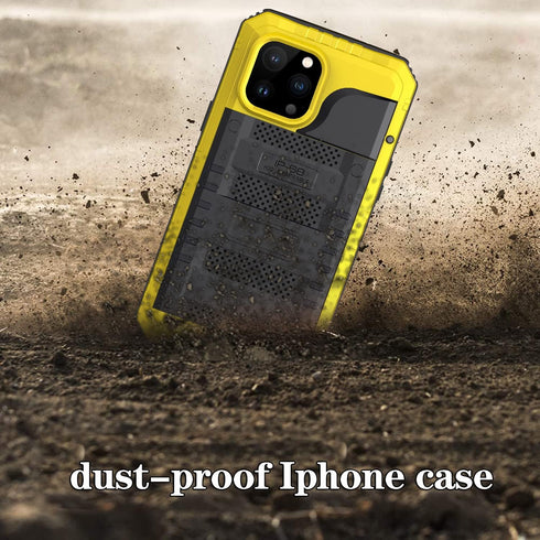 Waterproof Case for iPhone 13 Metal Case Heavy Duty Case Full Body Dustproof Dropproof Aluminum Alloy Case with Silicone Built-in Screen Protector...