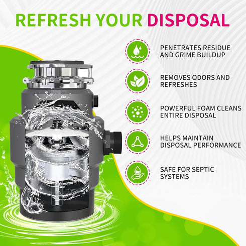 NATRUTH Garbage Disposal Cleaner Deodorizer Tablets 24 Pack - Fresh Apple Foaming Scrub Sink and Disposer Freshener, Natural Kitchen Drain Cleanin...