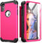IDweel for iPhone Xs Max Case with Tempered Glass Screen Protector, 3 in 1 Shock Absorption Heavy Duty Protection Hard PC Cover Soft Silicone Bump...