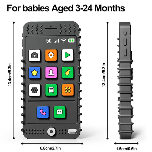 FFTROC TV Remote Control Shape Baby Teething Toys and Phone Shape Teether Toys for Babies 6-12 Months, Sensory Teether Chew Toys for Boys Girls Ba...