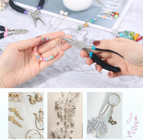 Jewelry Pliers Set, Paxcoo 3Pcs Jewelry Making Tools Kit includes Needle Nose Pliers, Round Wire Cutters for Supplies, Wrapping, DIY Crafts, Beadi...