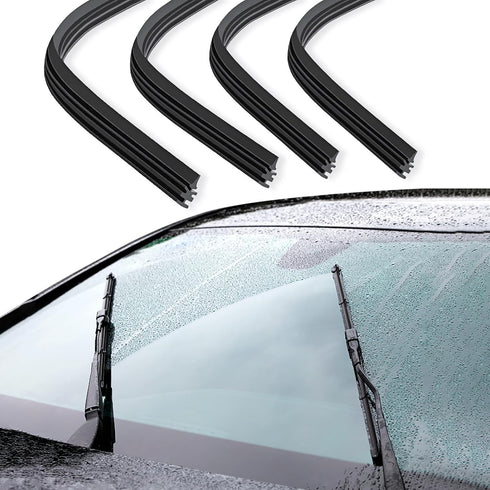 4 PCS Car Wiper Strip, 28" Boneless Structure Car Windshield Cleaning Wiper Strip, DIY Length Auxiliary Cleaning Replacement Accessory, Suitable f...