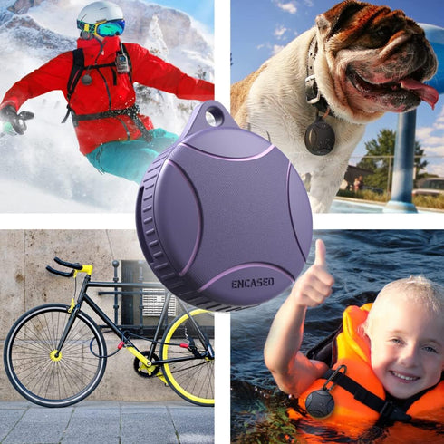 Encased Waterproof Airtag Case Compatible with Apple Airtag Keychain Holder Black Purple - 2 Pack...