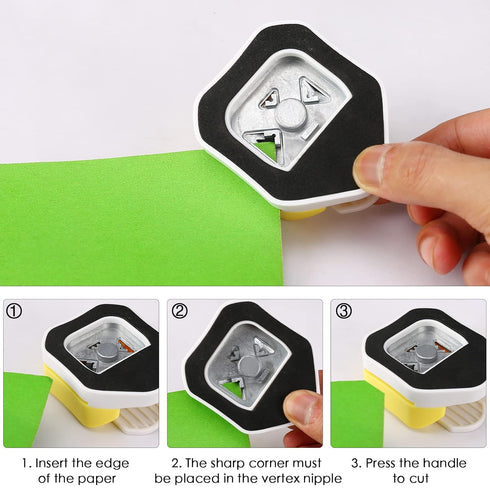 LOONENG 3 Way Chamfer Corner Punch, 3 in 1 Craft Paper Corner Cutter for Paper Crafts, Laminate, Cardstock, Business Card, DIY Projects, Photo, Ca...