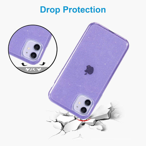 Compatible with iPhone 11 Case, Glitter Sparkle Bling Anti-Scratch Shockproof Protective Flexible Phone Cases Cute Slim Thin Cover for Women Girls...