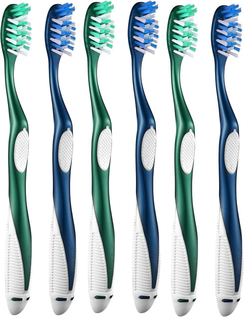 Extra Firm Toothbrushes for Adults, Extra Hard Bristles, 6 Count...