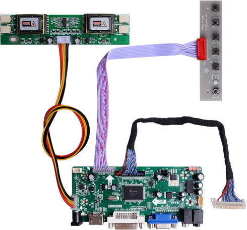 GeeekPi NT68676 HDMI+VGA+DVI+Audio Input LCD Controller Driver Board or HSD190MEN4 M170EN06 17" 19" 1280x1024 4CCFL 30Pins LCD Panel,Fit for Arcad...