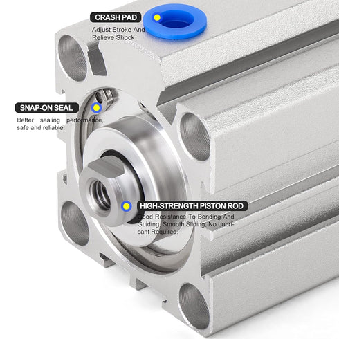 TAILONZ PNEUMATIC 32mm Bore 50mm Stroke Pneumatic Small Thin Cylinder Aluminum Pneumatic Air Cylinder SDA32-50...