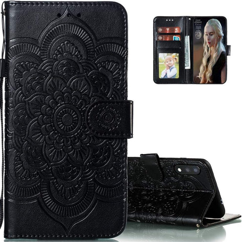 for Samsung Galaxy A01 Case Flip Premium Wallet Phone Case PU Leather Mandala Embossed Shockproof Cover with Kickstand Card Holder Cover for Samsu...