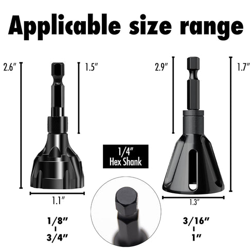 Deburring External Chamfer Tool, with Tungsten Carbide Blade, Deburring Chamfering Drill Bit, Remove Burr Tools Quick Release Hex Shank. Fits 1/8"...
