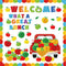94Pcs Apple Bulletin Board Decoration Set Motivational Fruit Cut-Outs Welcome What A Great Bunch Red Truck Cut Out Apple Honeycomb Balls Border Tr...