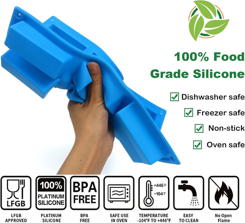 2Pcs Granola Bar Mold Silicone Mold, 12-Cavity Rectangle Molds for Energy Bar, Silicone Baking Molds for Large Granola Bar...