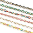 UMAOKANG 2 Meters Pink Enamel Paperclip Chains for Jewelry Making Gold Plated Stainless Steel Jewelry Chain for Necklace Bracelet DIY Jewelry Supp...