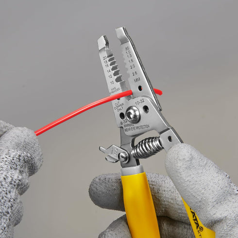 KATA 7 Inch Wire Stripper Wire Cutter, Cutting for 10-18 AWG Solid Wire and 12-20 AWG Stranded Wire, Wire Stripping Crimper Plier Multi-function H...