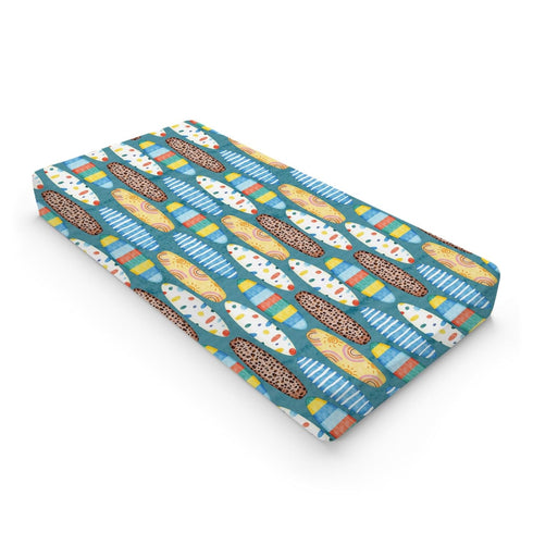 Boho Surfboard Baby Changing Pad Cover Sheets for Baby Boy Girl 32''x16'' Beach Surfing Unisex Fitted Diaper Changing Table Sheets Colorful Surfbo...