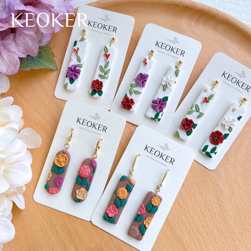 Keoker Long dangle Shape Polymer Clay Cutters, Long Rectangle Clay Earrings Cutters, Basic Clay Cutters (10PCS ALL)...