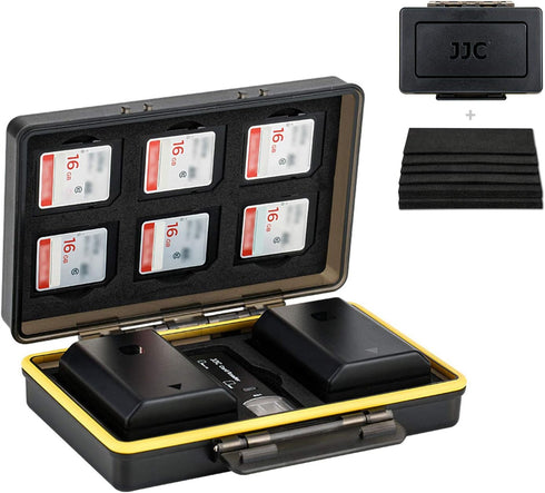 Camera Battery and SD Card Case,Water-Resistant & Shockproof,Camera Battery Holder Storage for Canon LP-E6 Nikon EN-EL15 Sony NP-FZ100 Fujifilm NP...