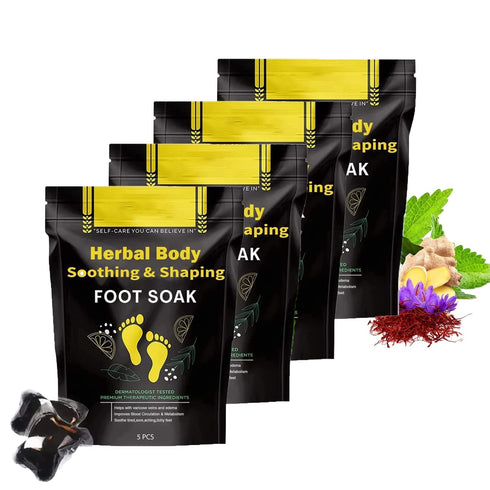 20 Pcs Herbal Detox&Shaping Cleansing Foot Soak Beads, Medicine Foot Bath Bag, Natural Herbal Foot Massage Beads, Herbal Foot Massage Beads (black...