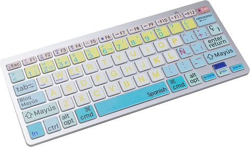 Old Man Colorfull Spain Spanish Language Big Font Letter Work Efficiency Shortcuts Hotkey Wireless Bluetooth Keyboard for Dell Thinkpad iMac MacBo...