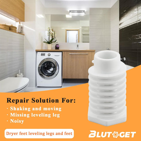 49621 PS1609293 Dryer Leveling Leg feet by Blutoget - Replaces W10823505 AP4295805 PS1609293 EAP1609293 (Pack of 4) - Compatible for Whirlpool Dryer Legs Gew9200lw1 Aed4475tq0 Gew9250pw1 Ced126sxq1