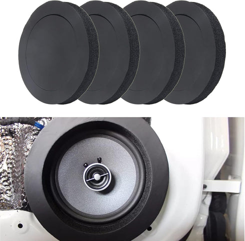 6.5" Foam Speaker Enhancer, AngleKai 4Pcs Self Adhesive Speaker Fast Rings, Universal High Rebound Sponge Bass Blocker Kit for Car Door Speaker Fo...